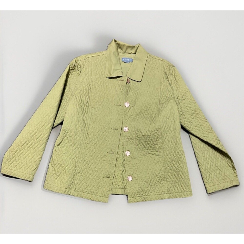Koret Quilted Button Light Green Mid-Length Jacket Women’s XL